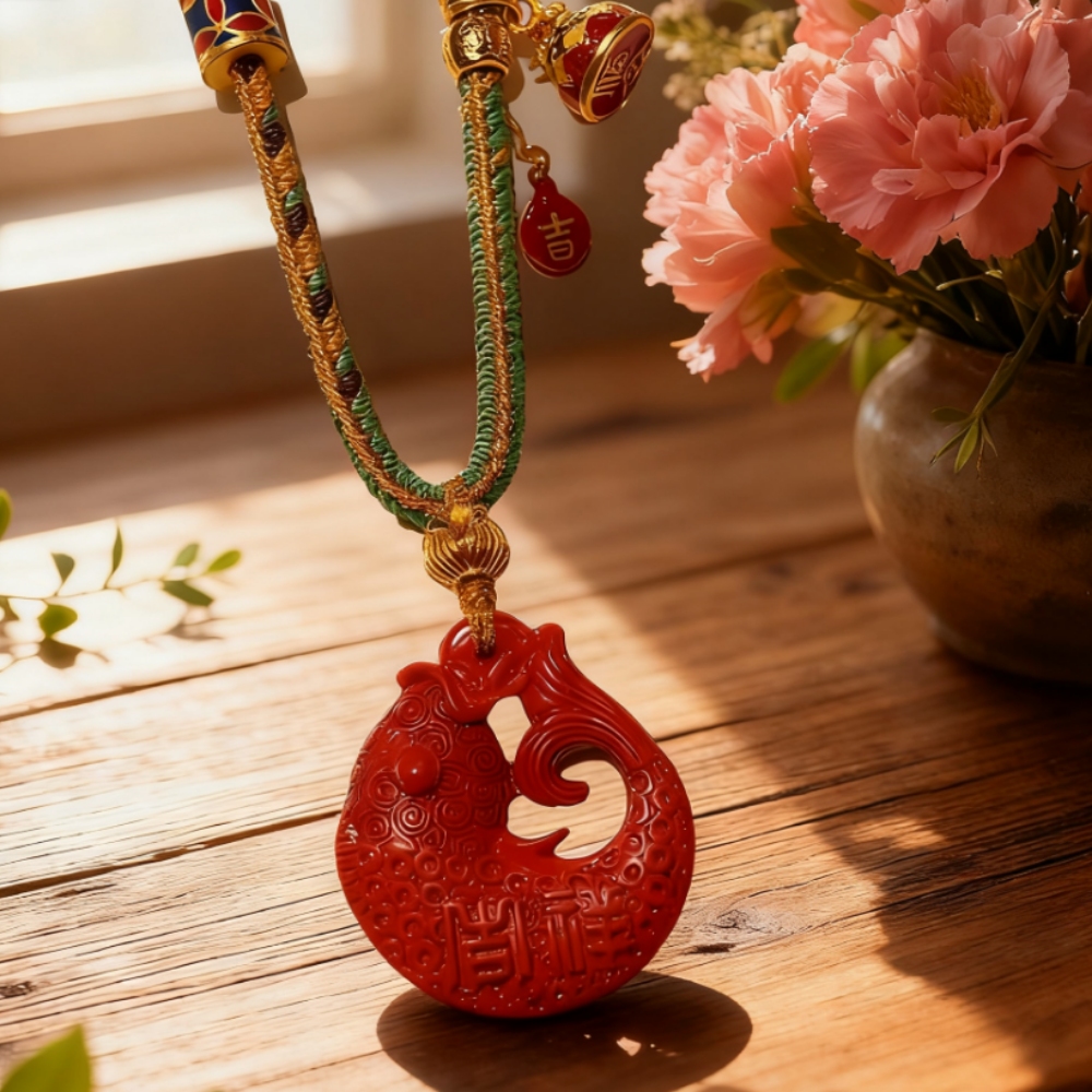 H158 Cinnabar Necklace: Zhu Hua Ji Qing Leisurely Brand