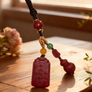 H174 Red Mineral Talisman Necklace