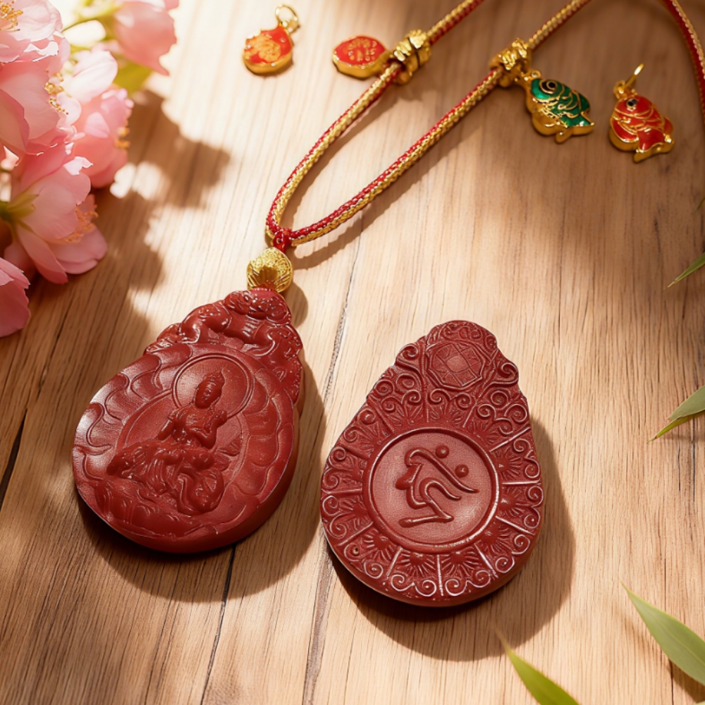 H176 Quietly observe as before, the year of the snake falls into the cinnabar card